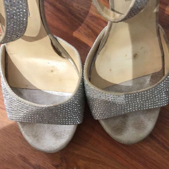 Jimmy Choo platform high heel champagne rhinestone. Size 39 - Picture 13 of 14